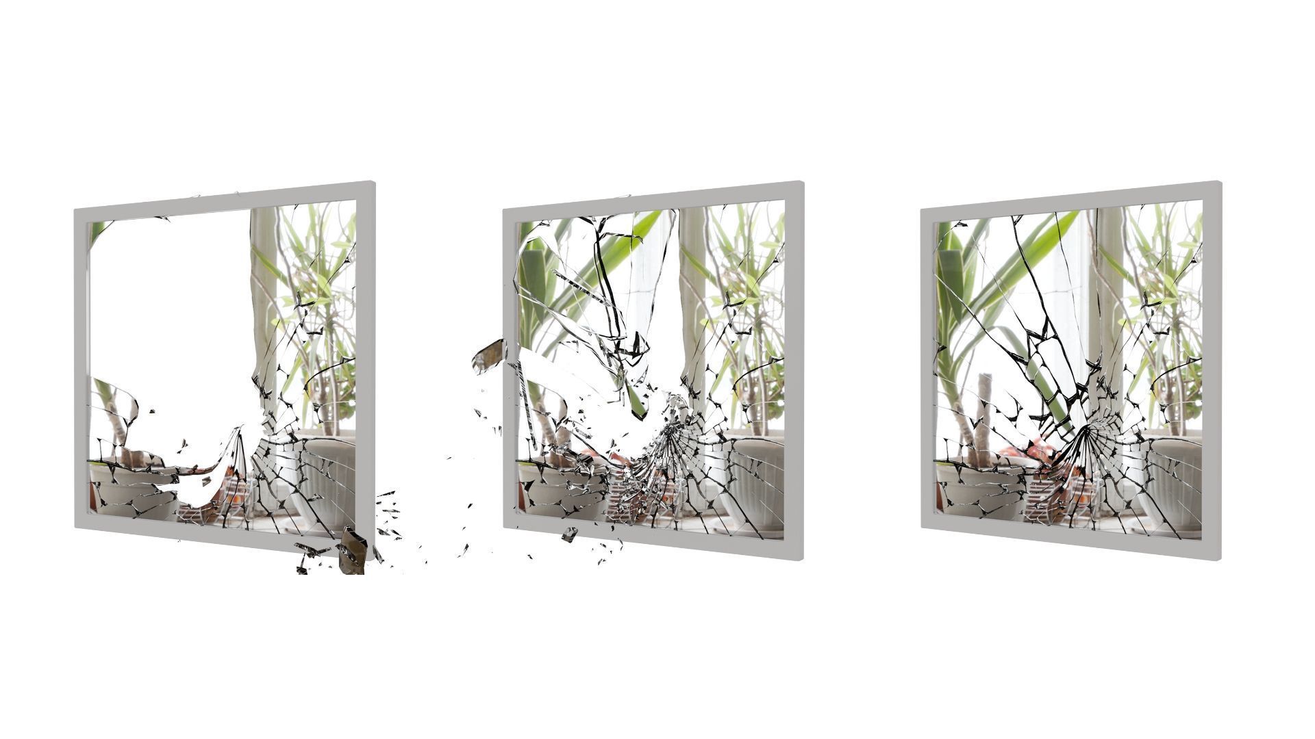 Animated ABC Broken Windows And Mirrors Glass 3D Models 3D model_2