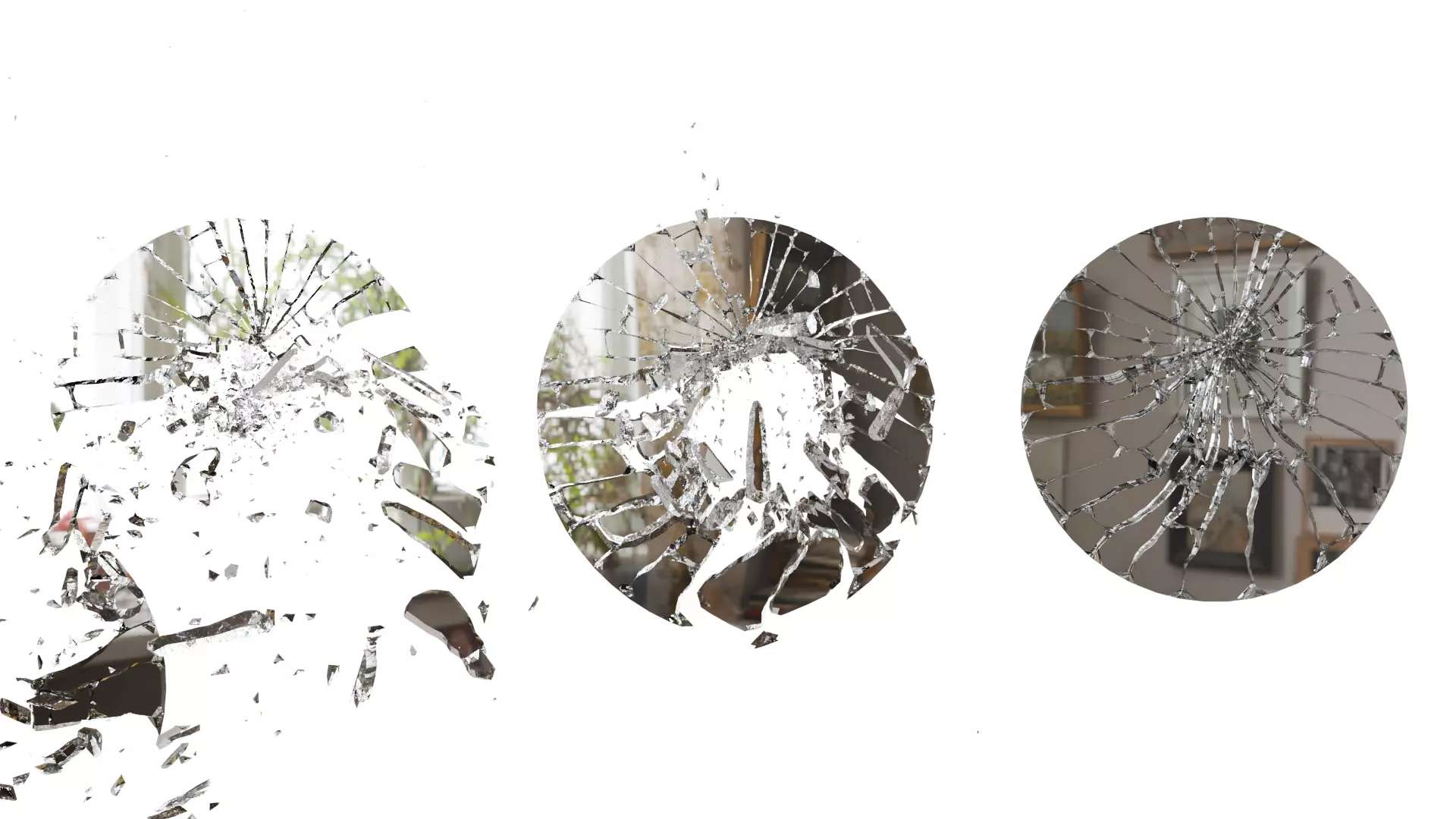 Animated ABC Broken Windows And Mirrors Glass 3D Models 3D model_1