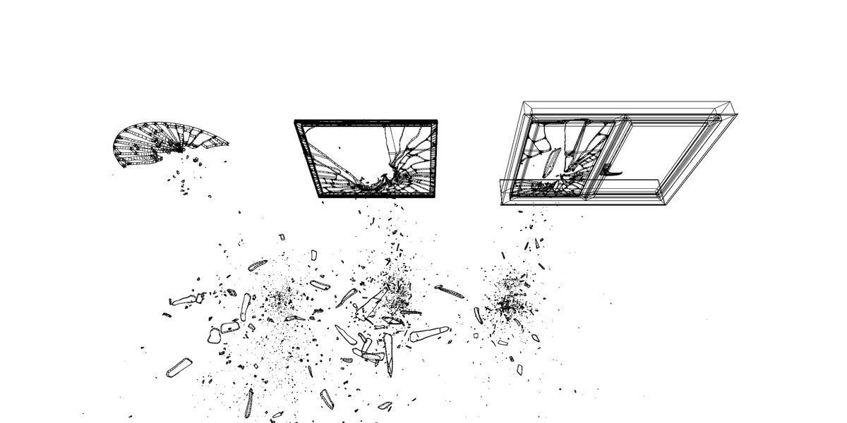 Animated ABC Broken Windows And Mirrors Glass 3D Models 3D model_10