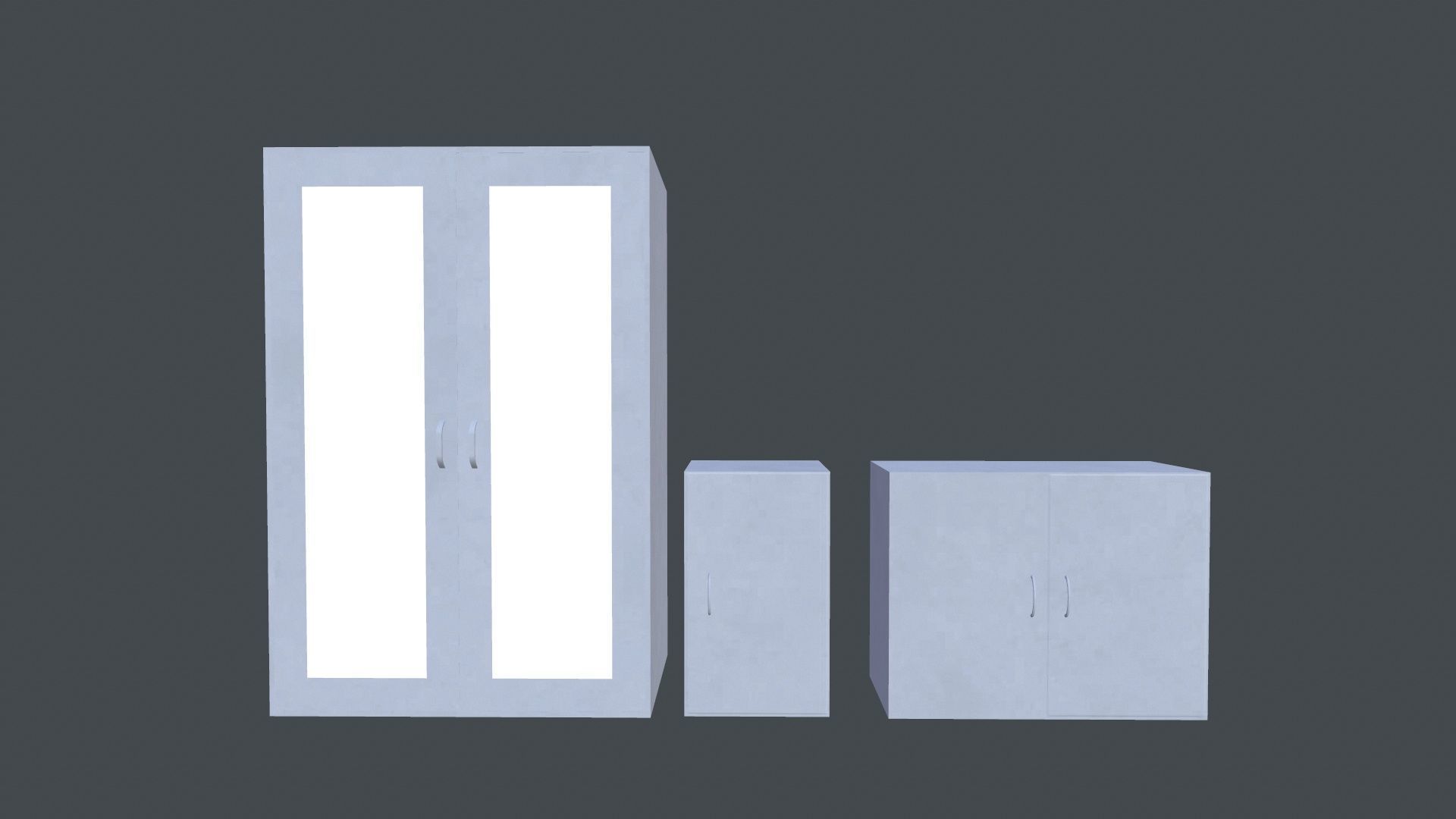 Cabinets Low-poly 3D model_2