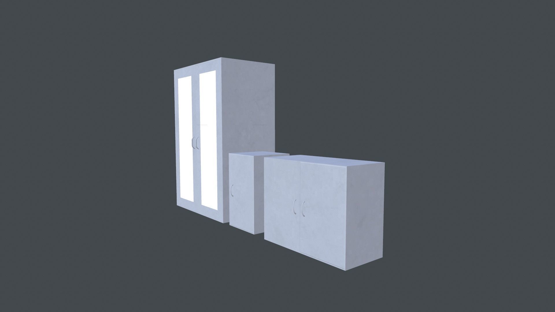 Cabinets Low-poly 3D model_6
