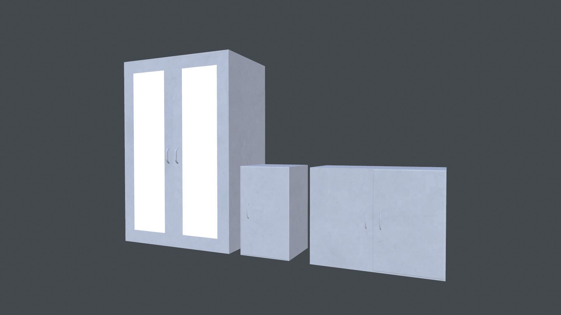 Cabinets Low-poly 3D model_4