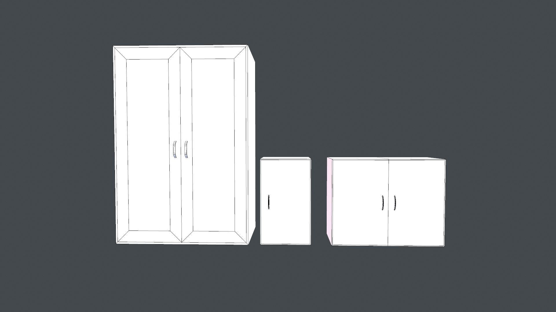 Cabinets Low-poly 3D model_8