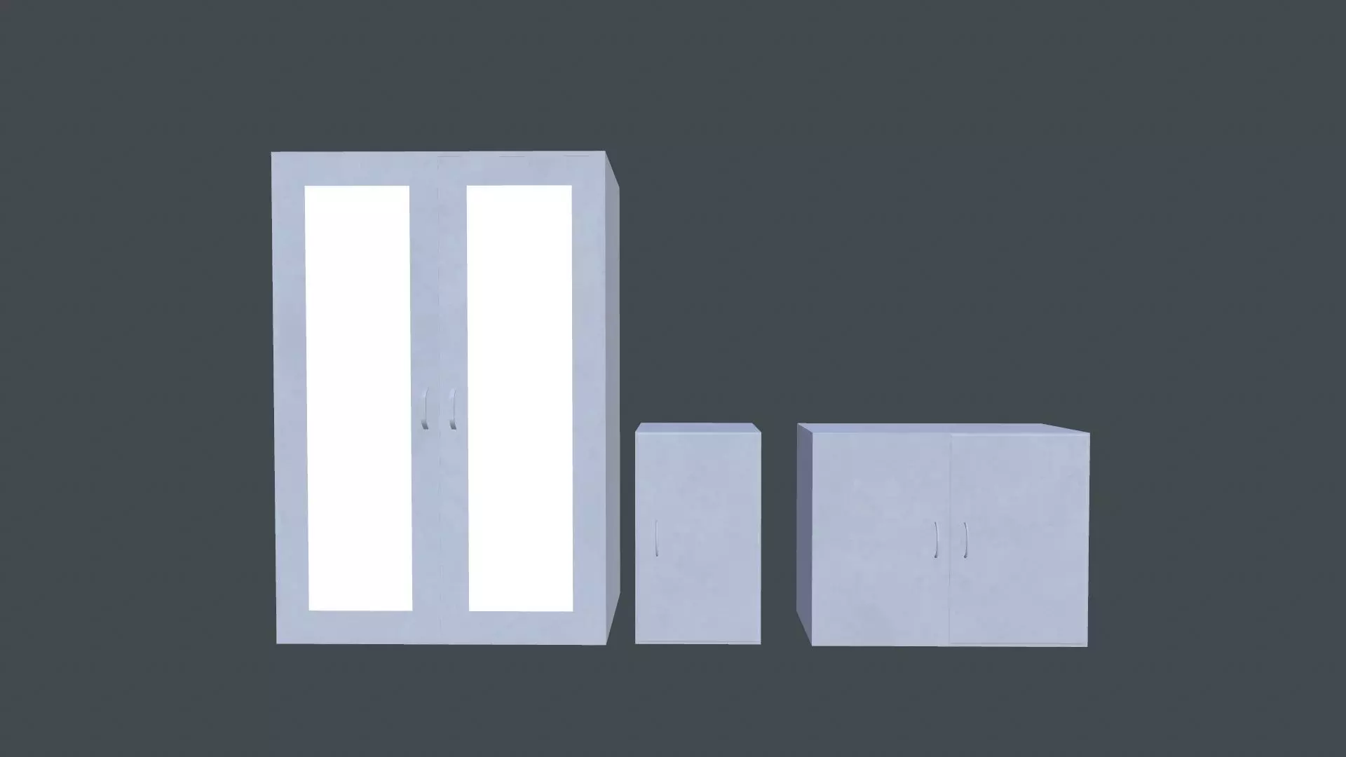 Cabinets Low-poly 3D model_0