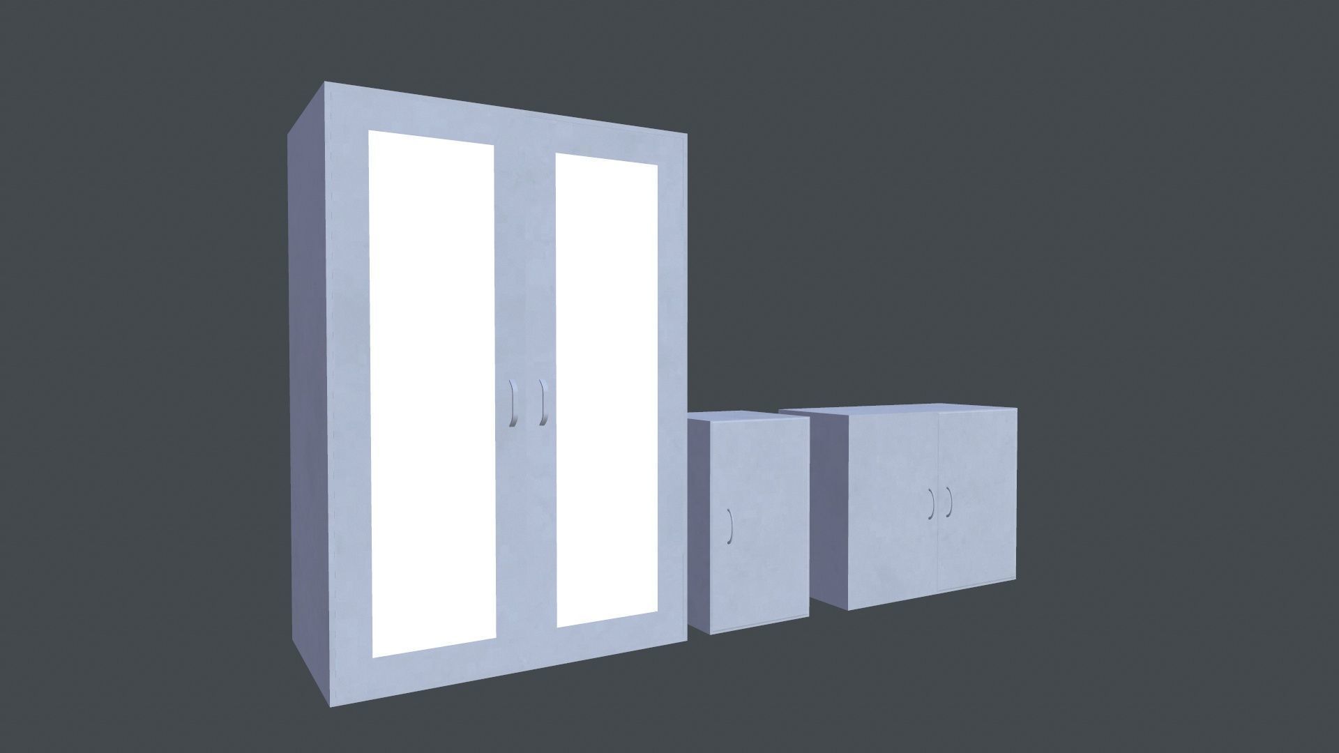 Cabinets Low-poly 3D model_3