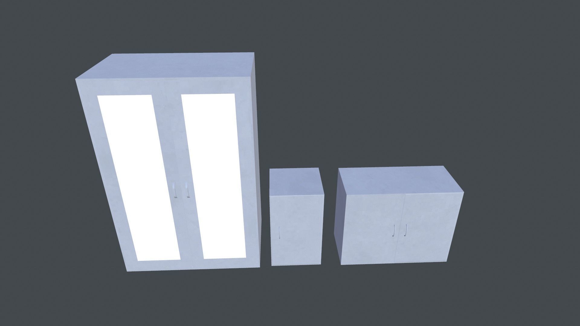 Cabinets Low-poly 3D model_5