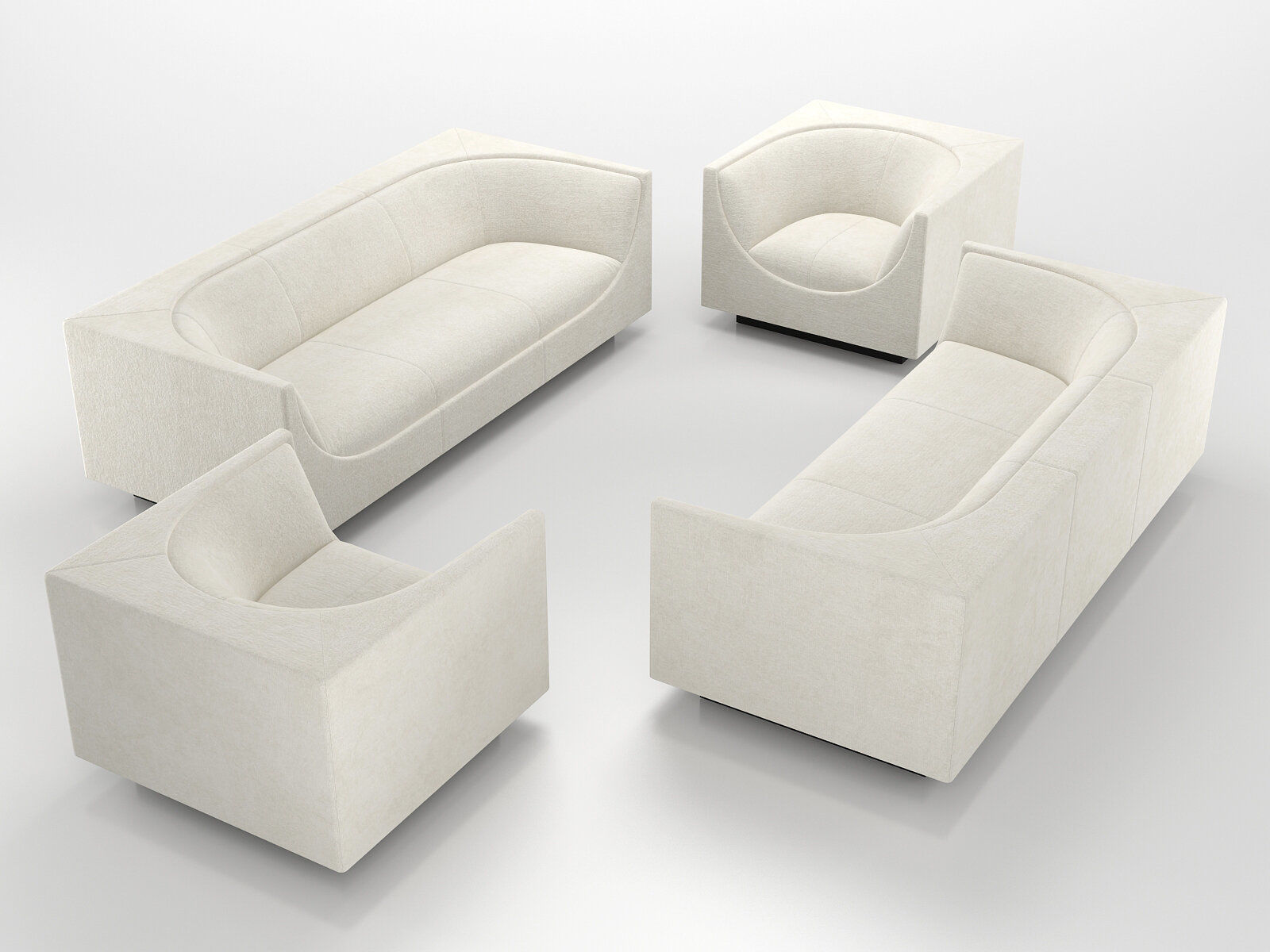 Cubo 3 Seater Sofa 3D model_3