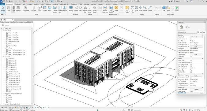 Restaurant Design 3D model 2