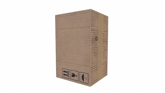 Cardboard Box Low-poly 3D model