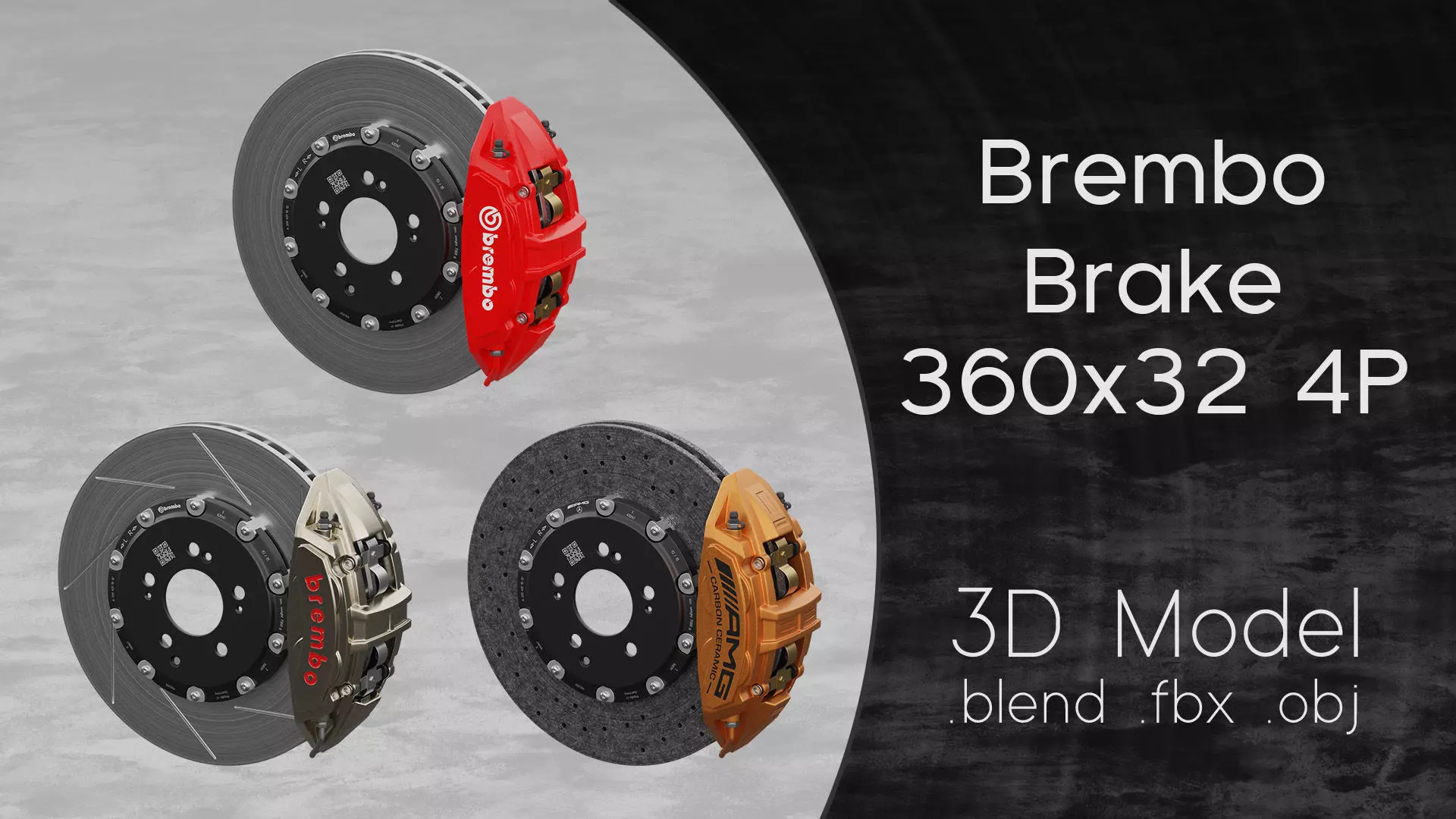 Brembo 360x32 4 Piston Brake 3D Model 3D model_0