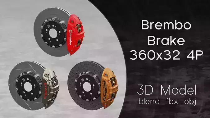 Brembo 360x32 4 Piston Brake 3D Model 3D model