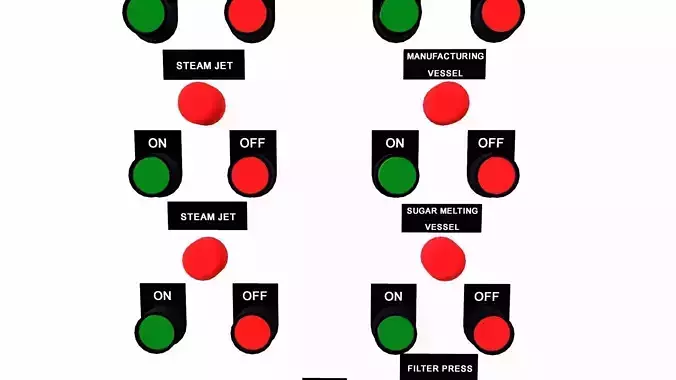 Control Panel HMI Buttons Low-poly 3D model