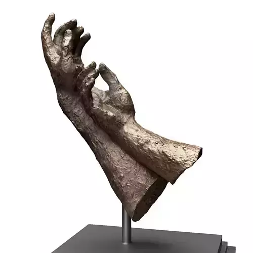 Stroking hands sculpture