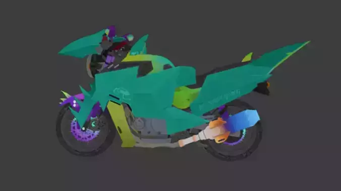 Phantom Motorcycle Lv 7 PUBG Low-poly 3D model