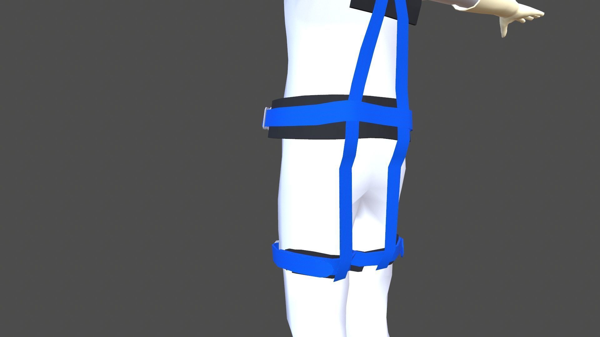 Safety Harness and Helmet Low-poly 3D model_9