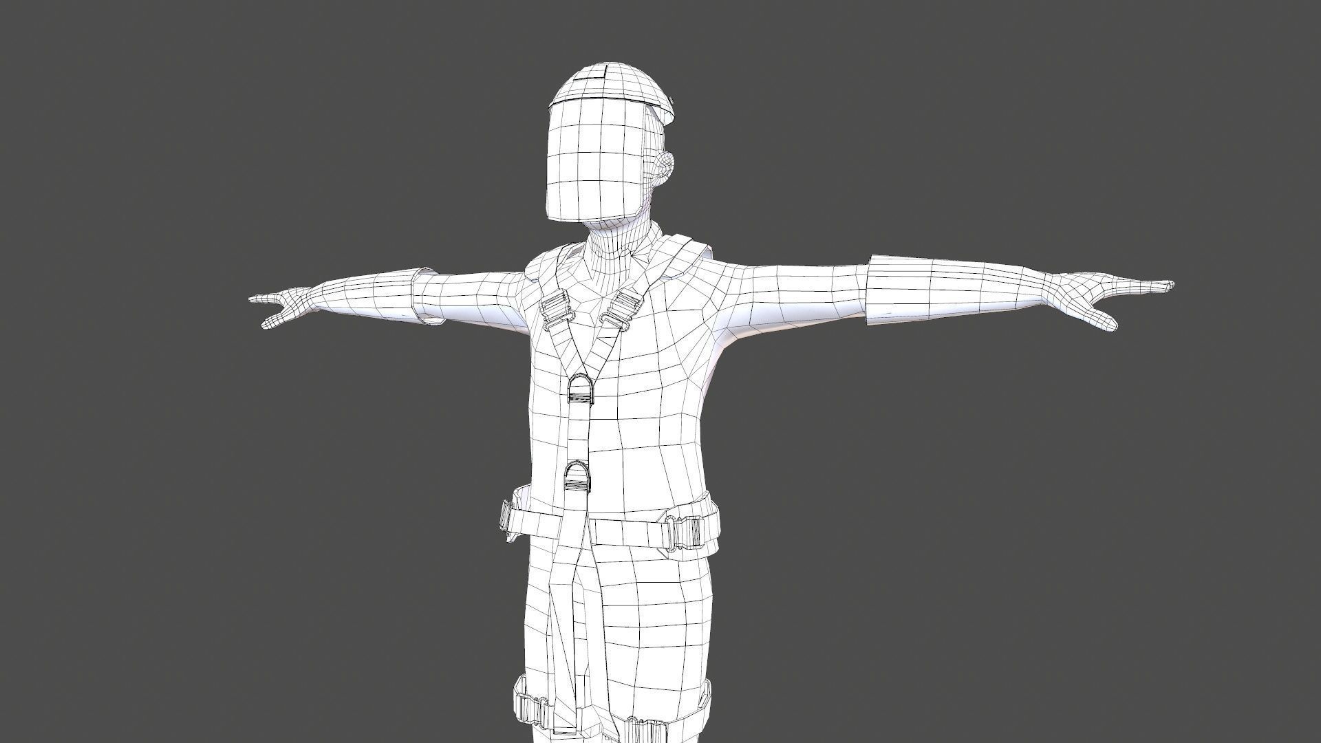 Safety Harness and Helmet Low-poly 3D model_12