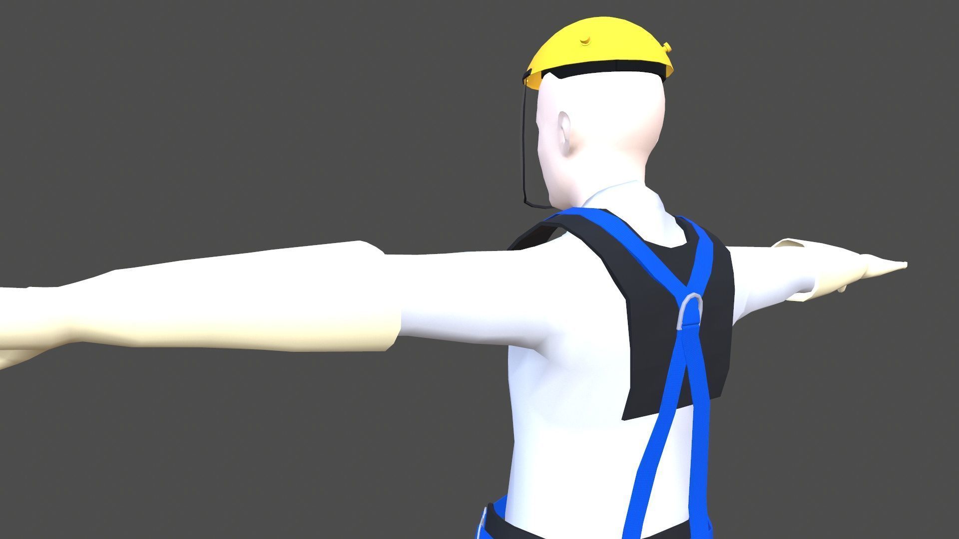 Safety Harness and Helmet Low-poly 3D model_10