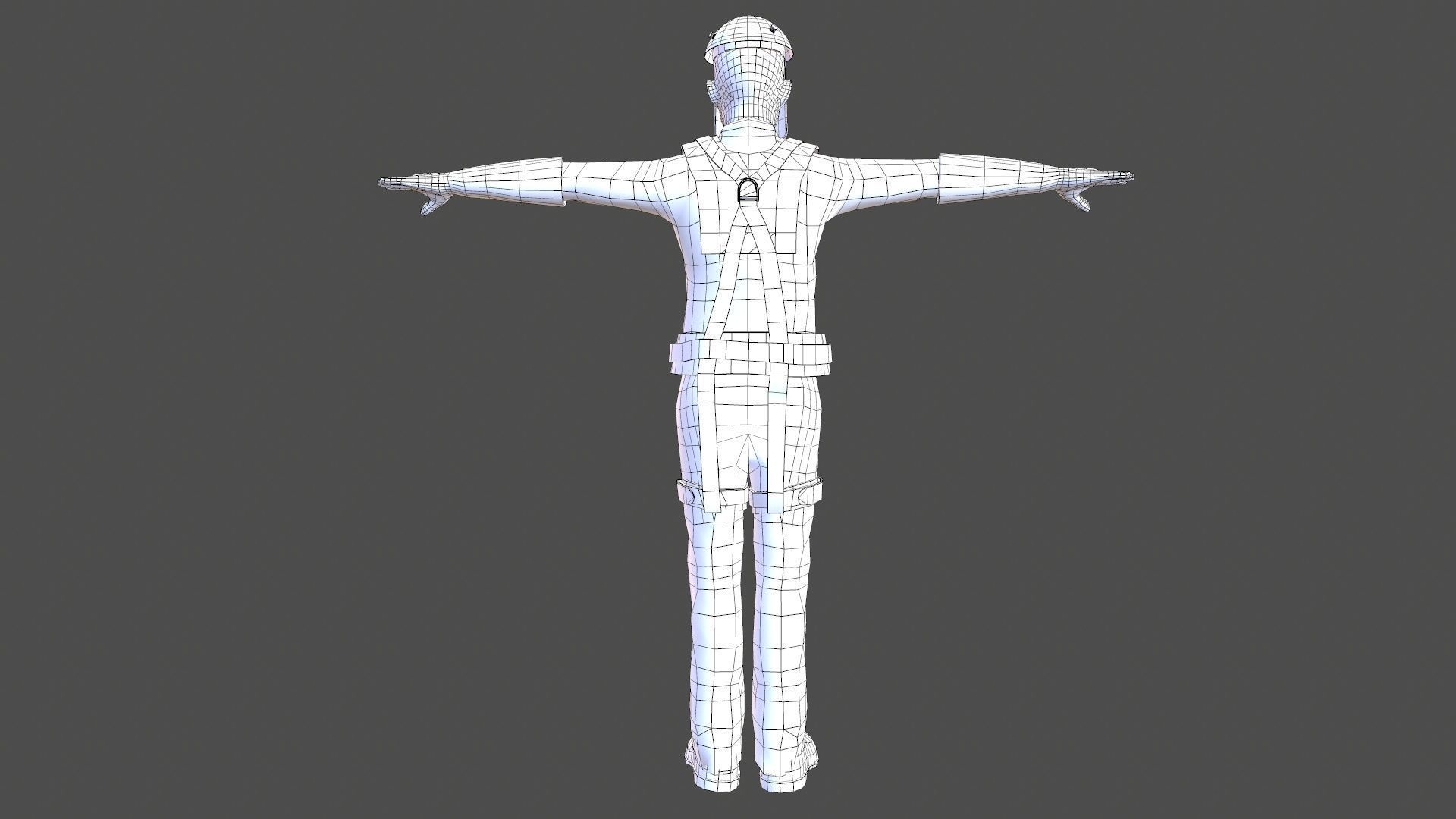 Safety Harness and Helmet Low-poly 3D model_16