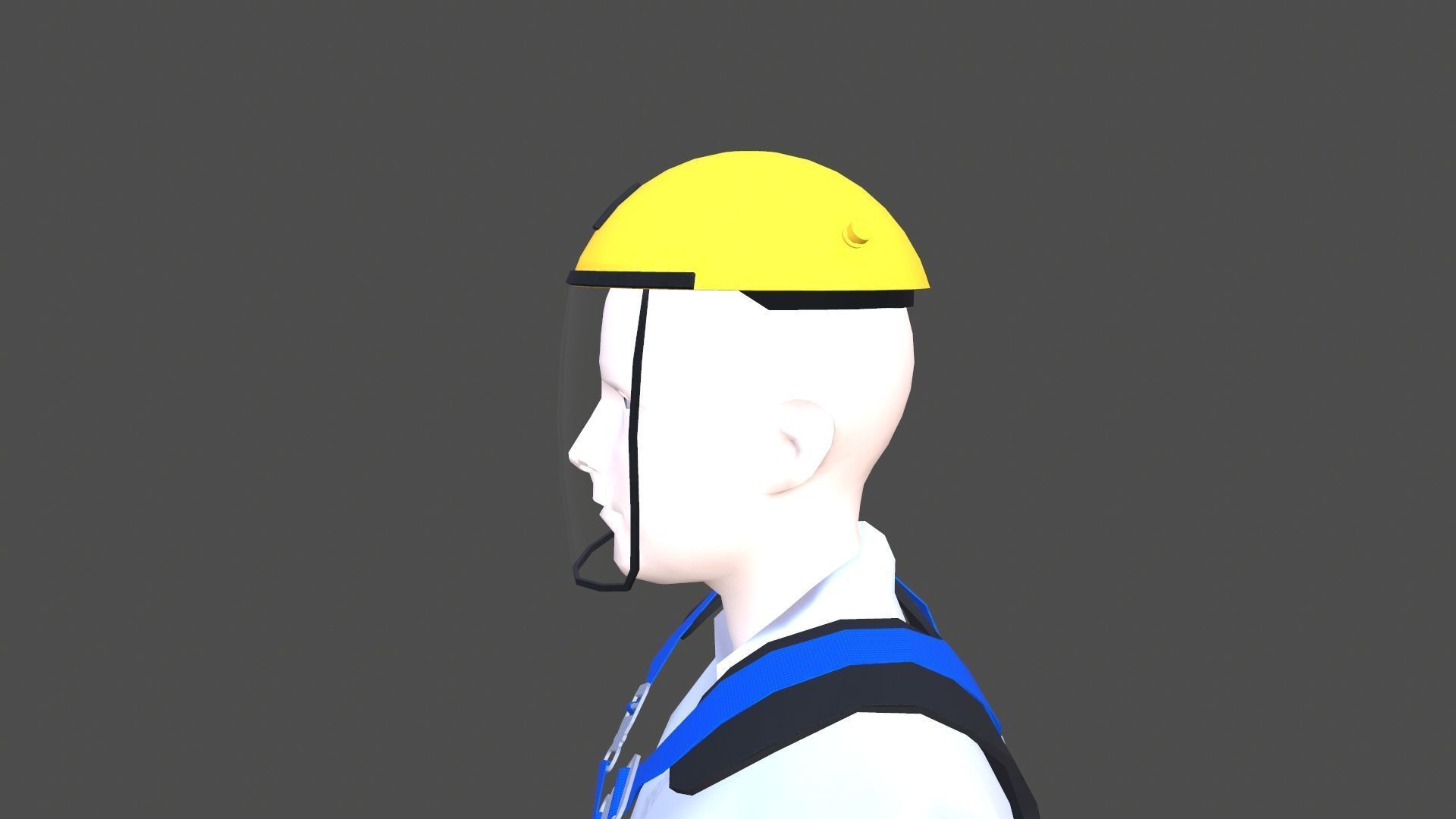 Safety Harness and Helmet Low-poly 3D model_6