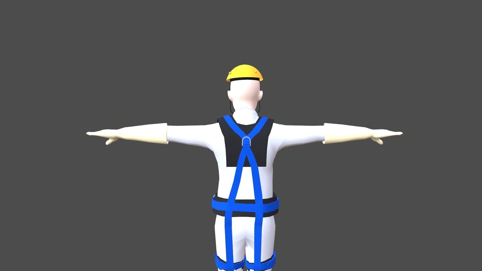 Safety Harness and Helmet Low-poly 3D model_7