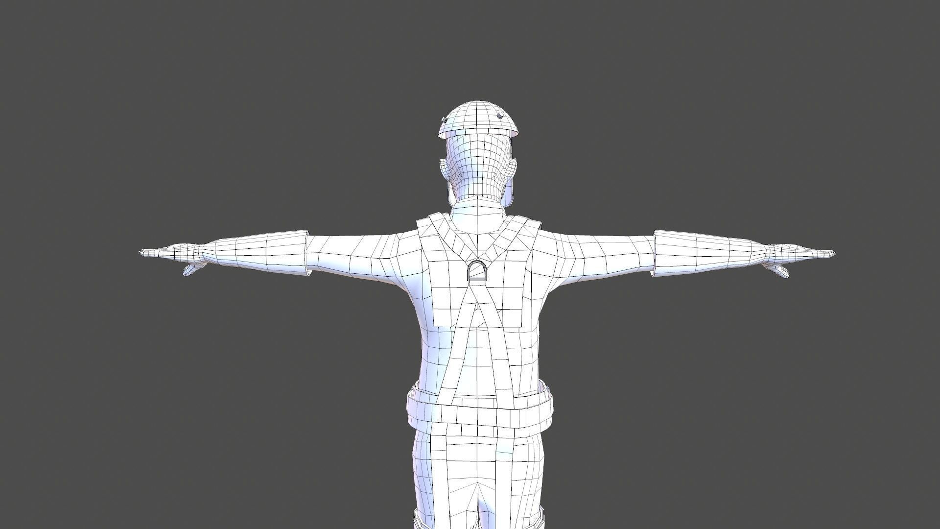 Safety Harness and Helmet Low-poly 3D model_17