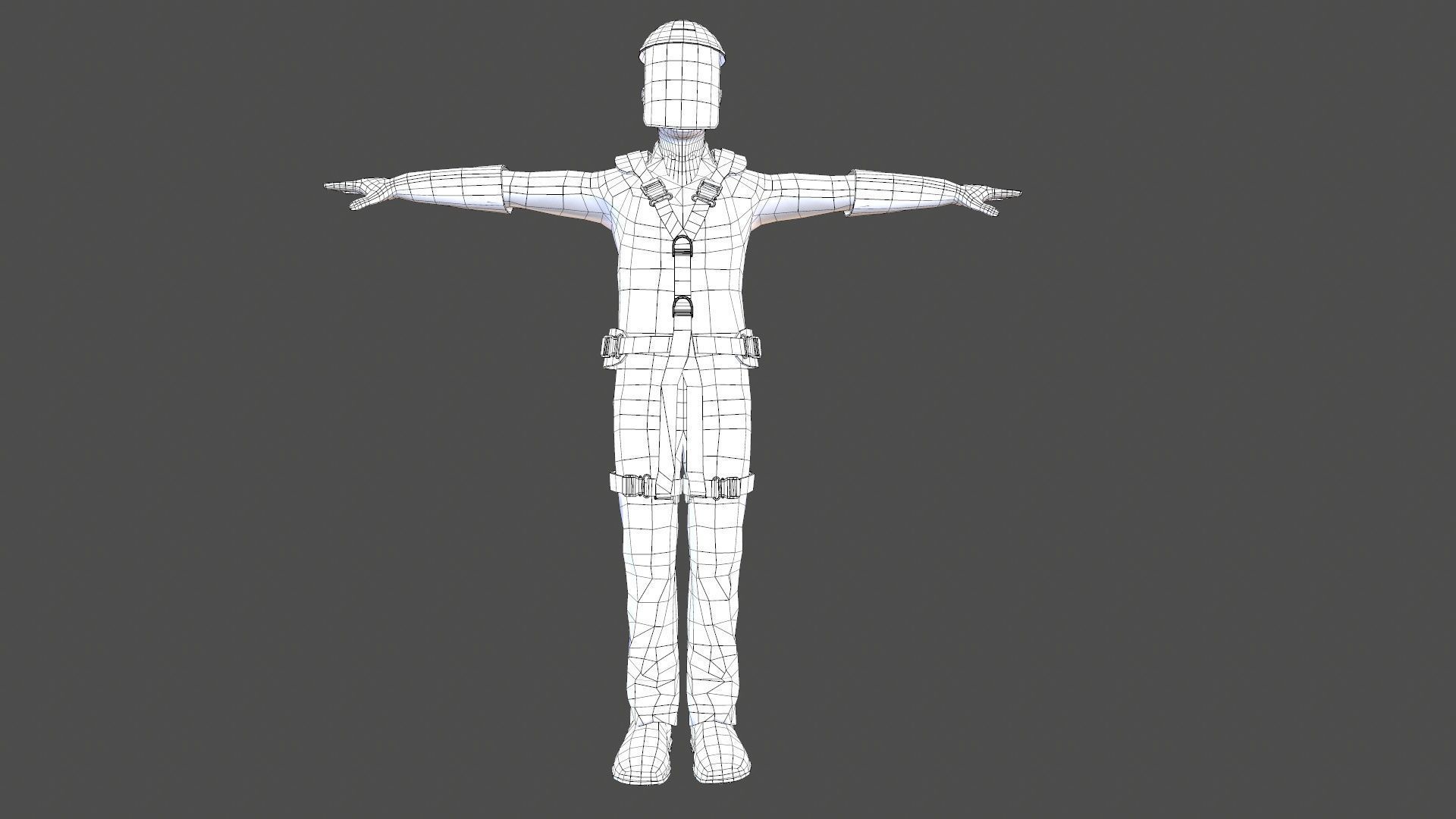 Safety Harness and Helmet Low-poly 3D model_15