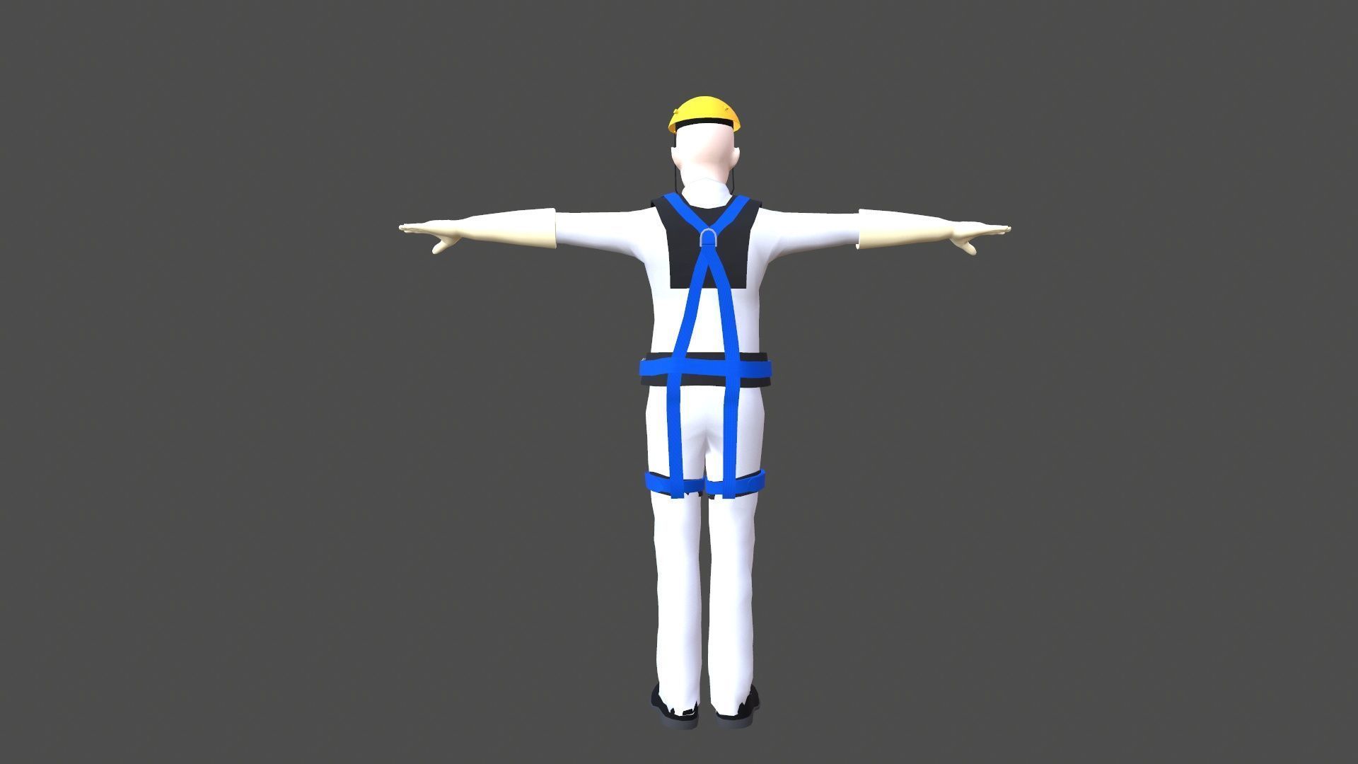 Safety Harness and Helmet Low-poly 3D model_8