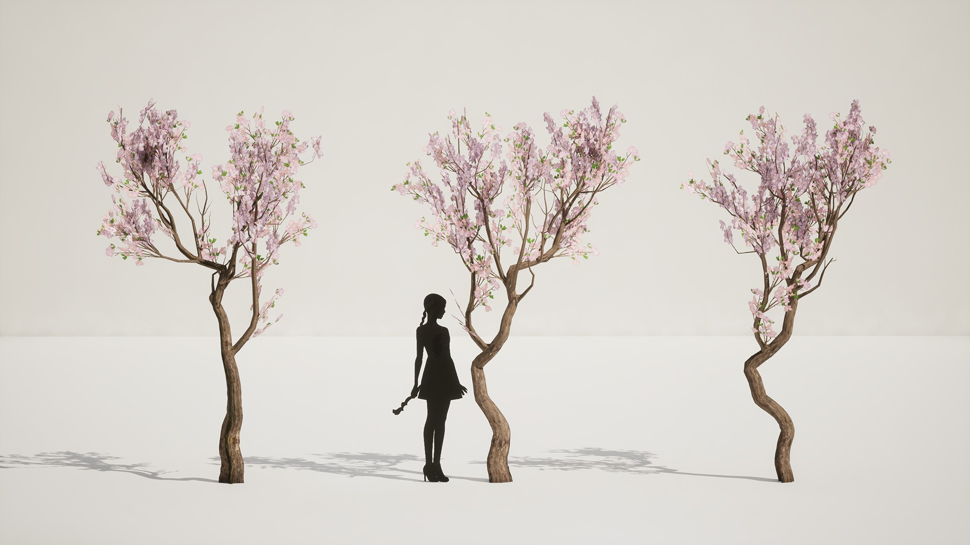 Korean Endemic Species Plant - 5 Korean Royal Azalea Flower Tree Low-poly 3D model_4