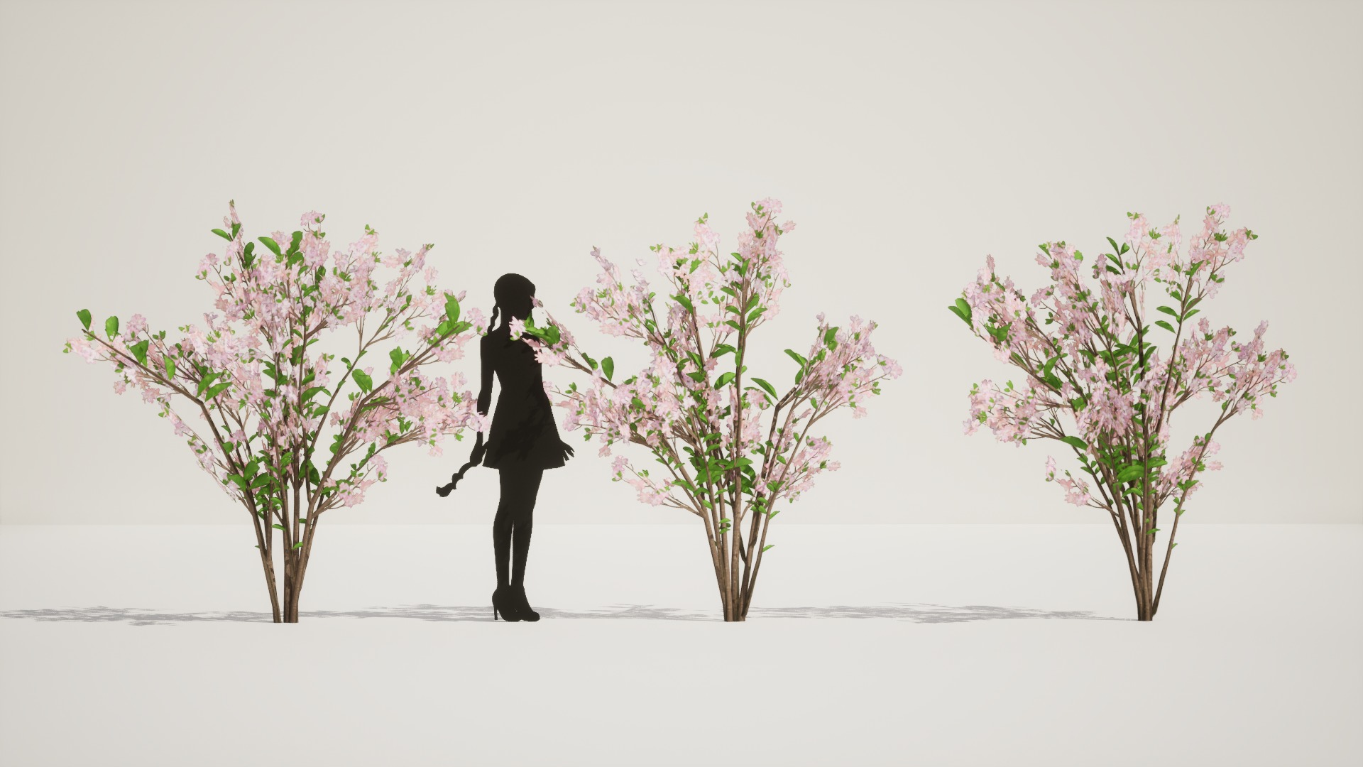 Korean Endemic Species Plant - 5 Korean Royal Azalea Flower Tree Low-poly 3D model_5