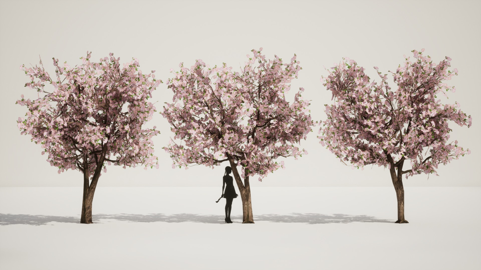 Korean Endemic Species Plant - 5 Korean Royal Azalea Flower Tree Low-poly 3D model_3