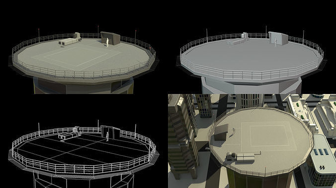 Futuristic City Building 13 Low-poly 3D model 7