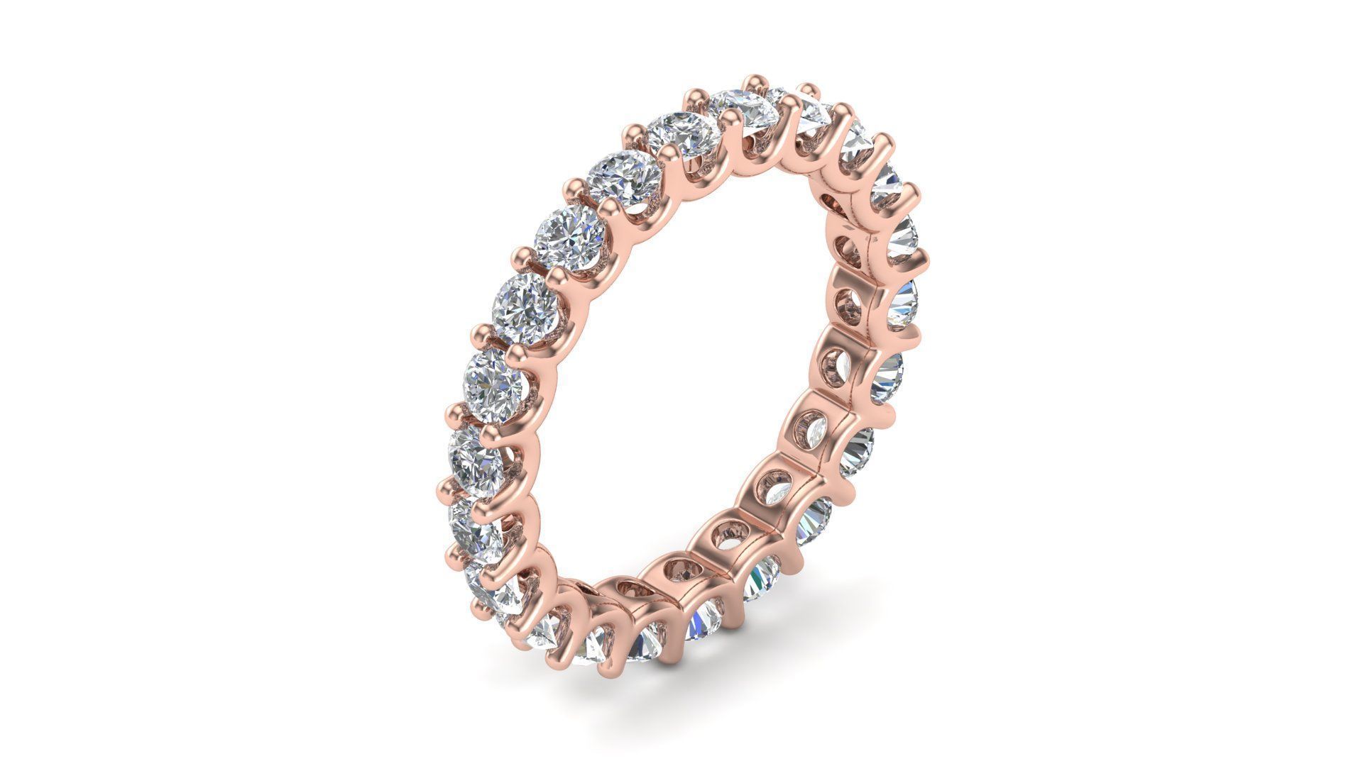 U Shaped Eternity Ring 2 point 4 mm stone size swiss 10 and EU50 3D print model_8