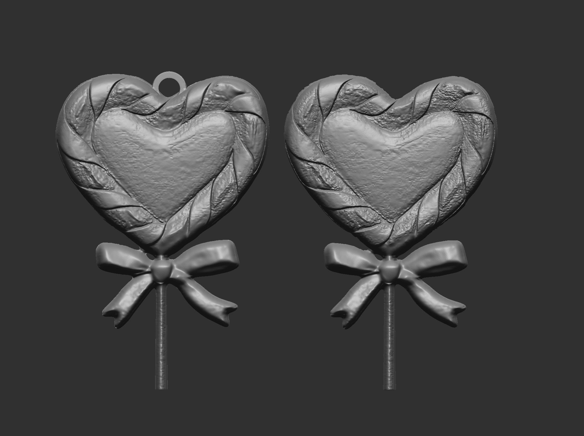 christmas tree heart candy  3D print model_7
