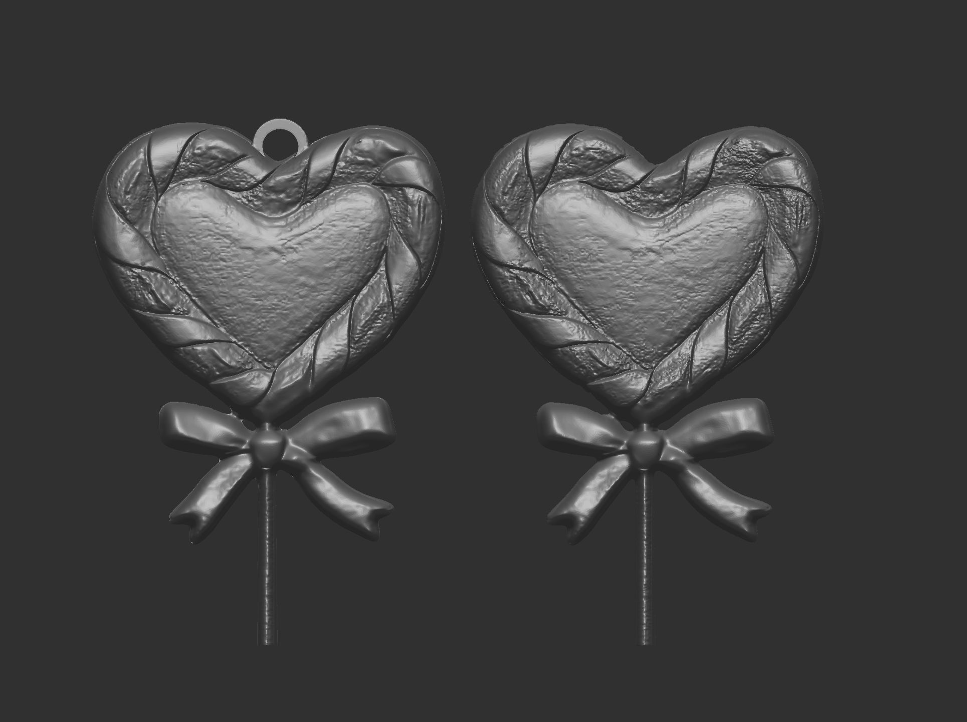 christmas tree heart candy  3D print model_5