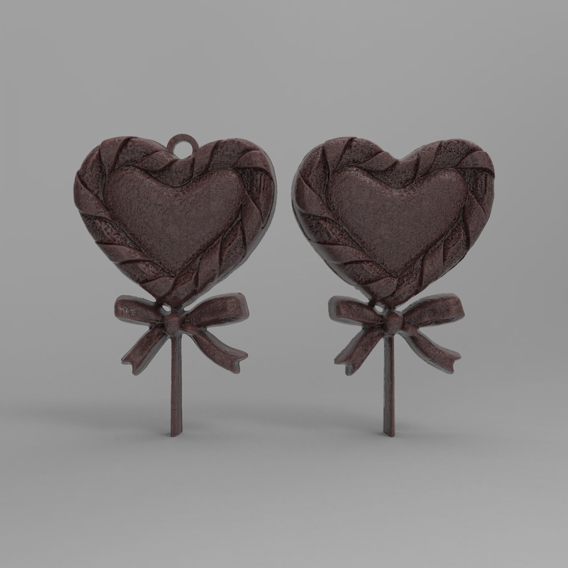christmas tree heart candy  3D print model_1