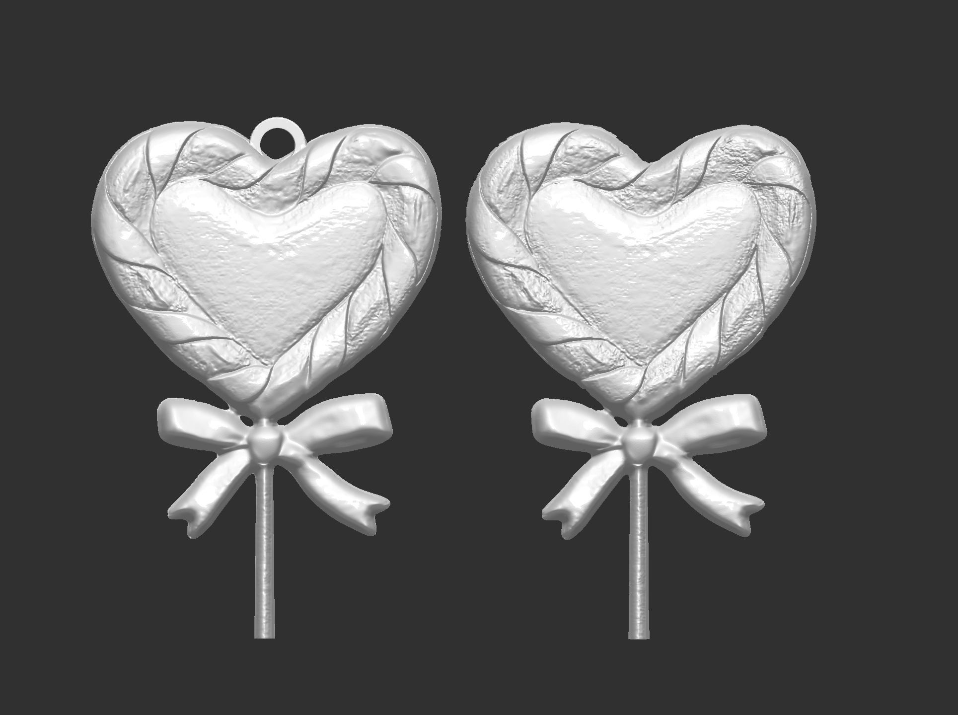 christmas tree heart candy  3D print model_6