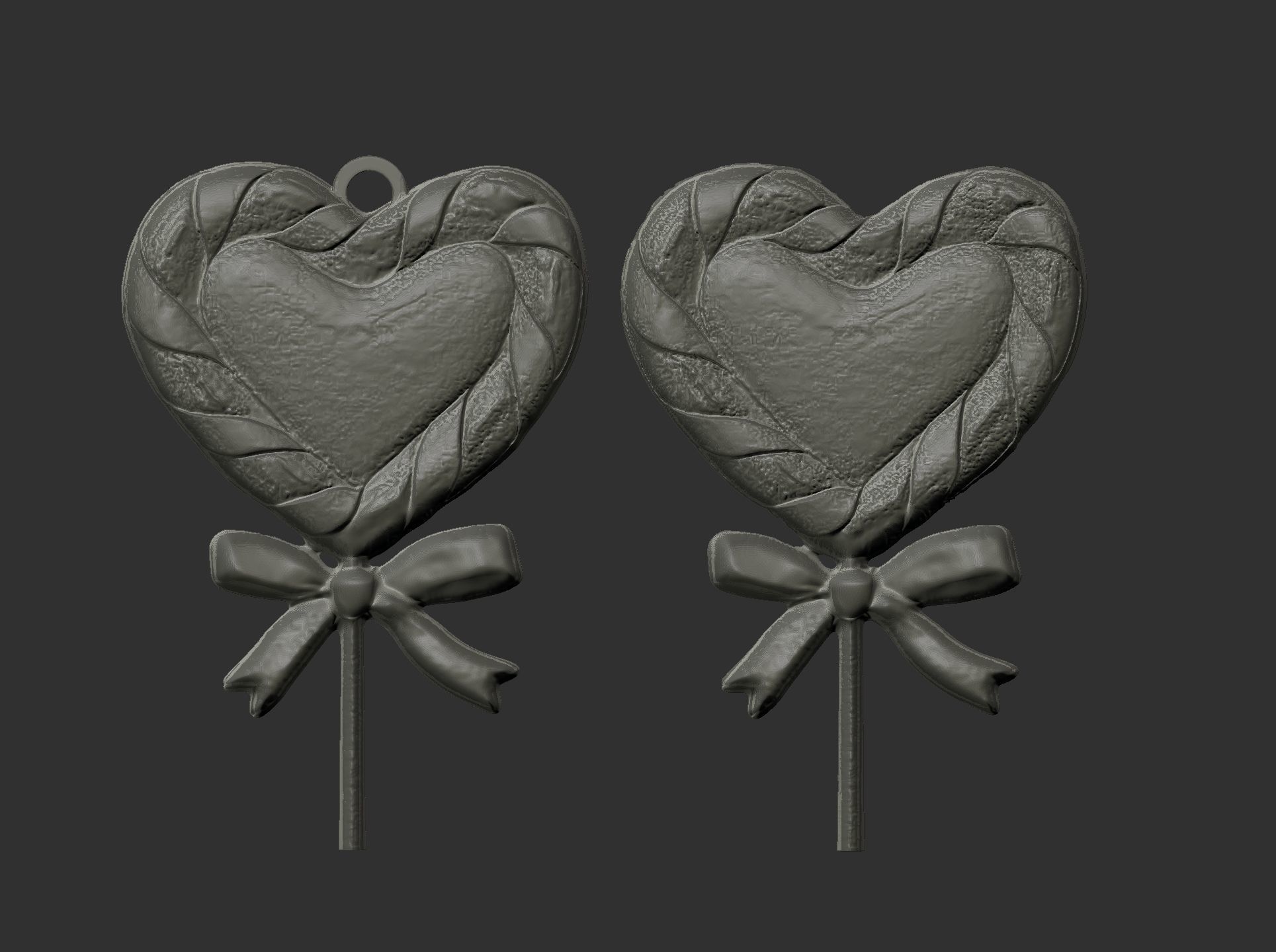 christmas tree heart candy  3D print model_8