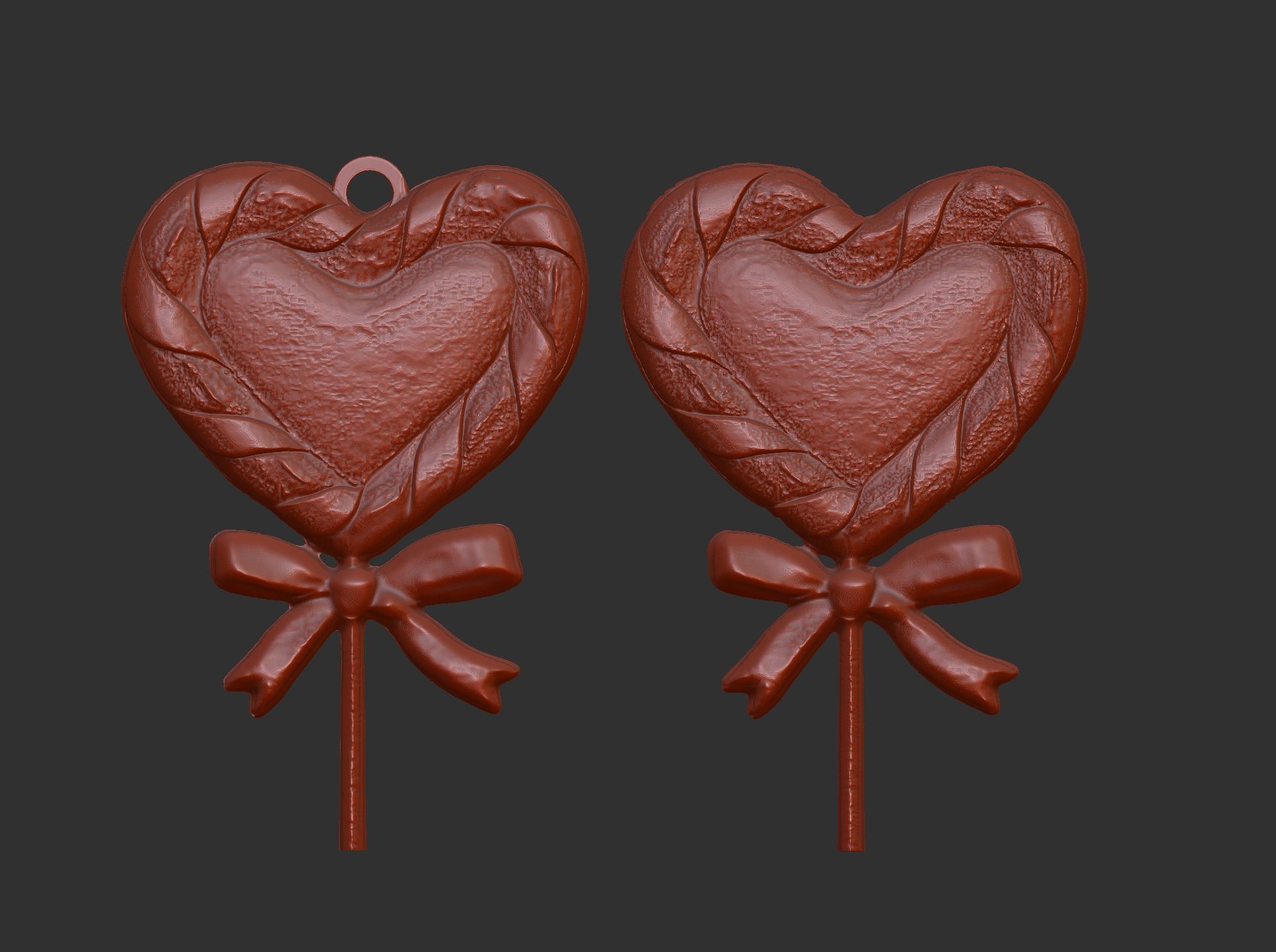 christmas tree heart candy  3D print model_3