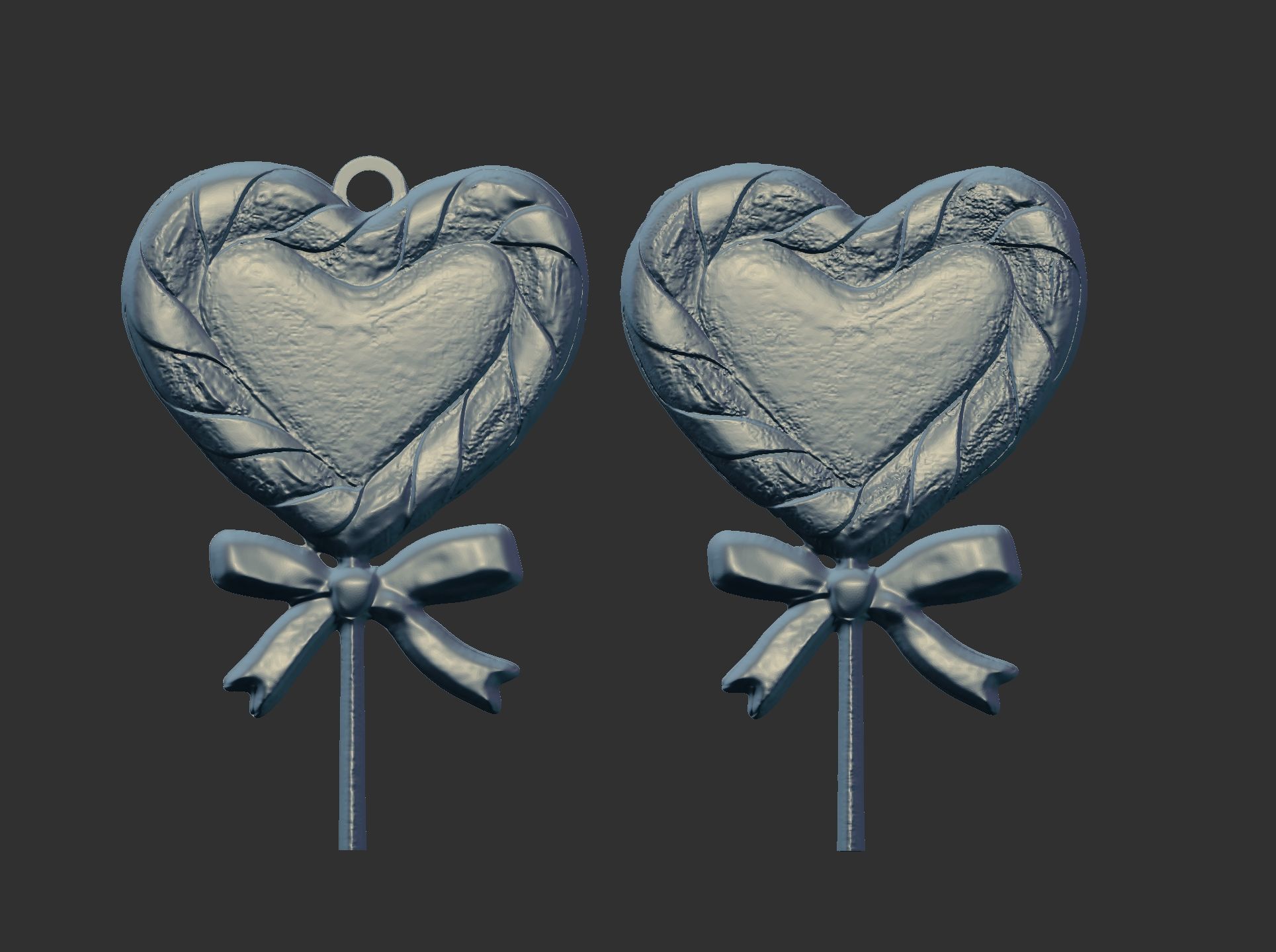 christmas tree heart candy  3D print model_4