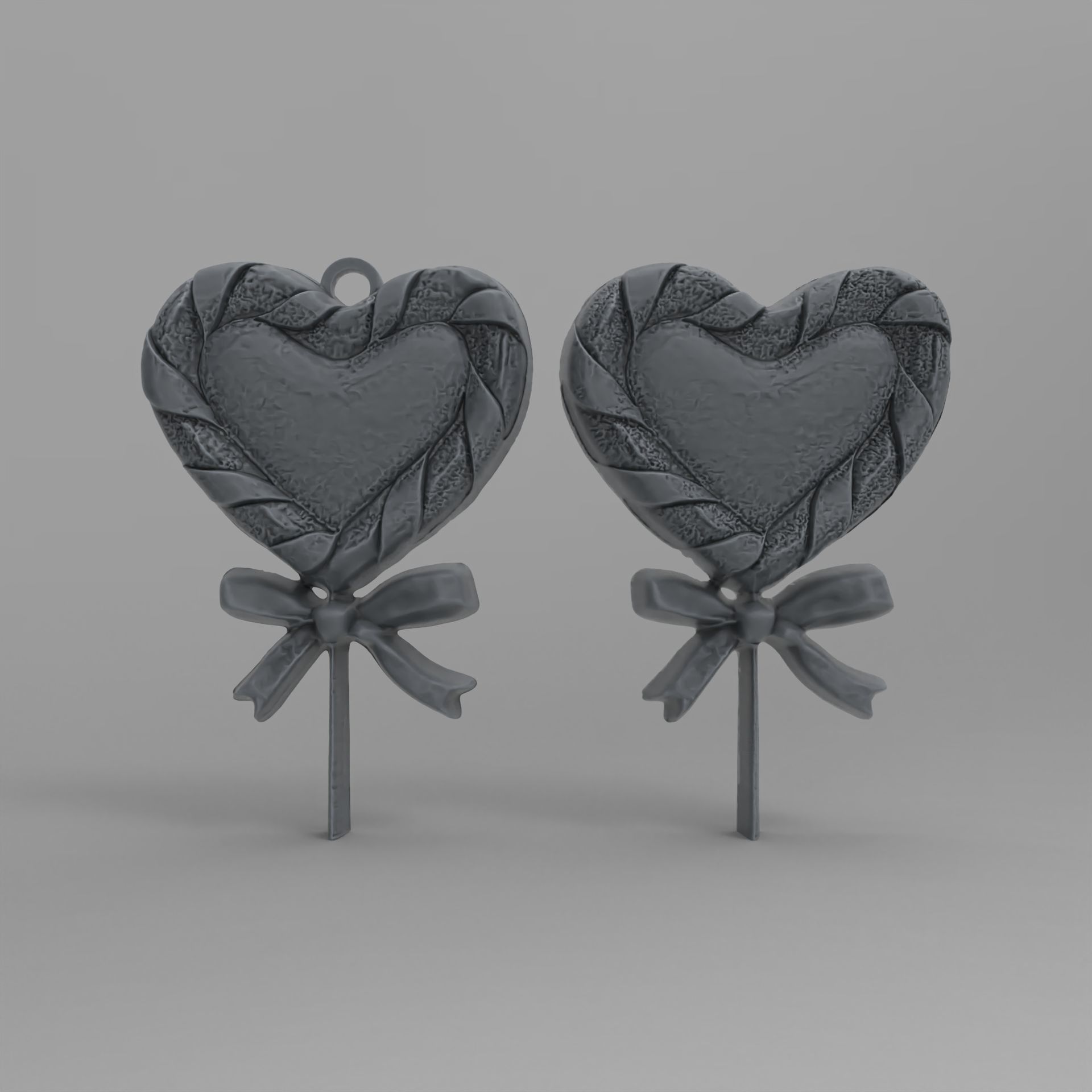 christmas tree heart candy  3D print model_2
