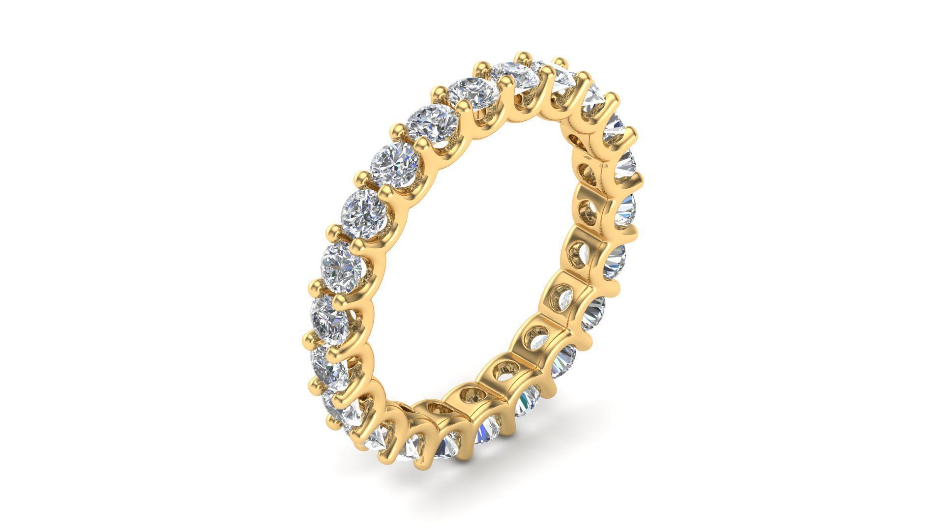 U Shaped Eternity Ring 2 point 4 mm stone size swiss 11 and EU51 3D print model_5