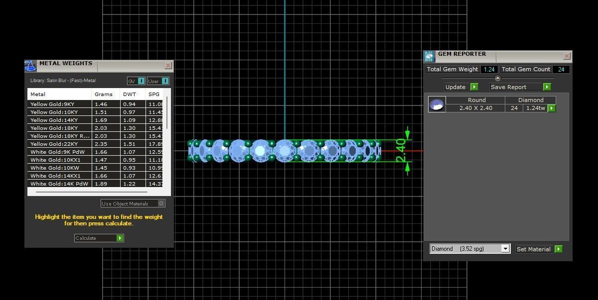 U Shaped Eternity Ring 2 point 4 mm stone size swiss 11 and EU51 3D print model_2