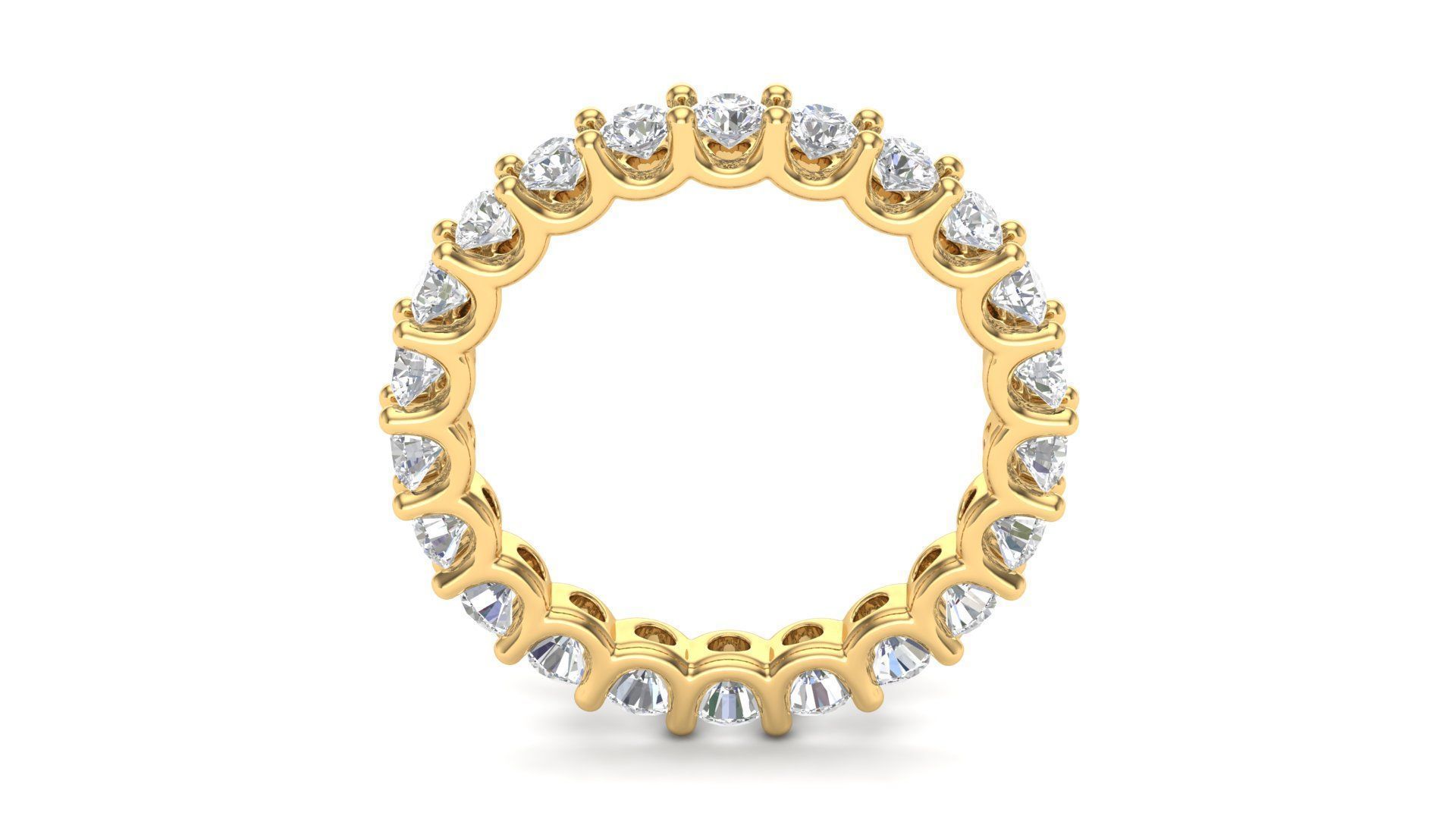 U Shaped Eternity Ring 2 point 4 mm stone size swiss 11 and EU51 3D print model_1