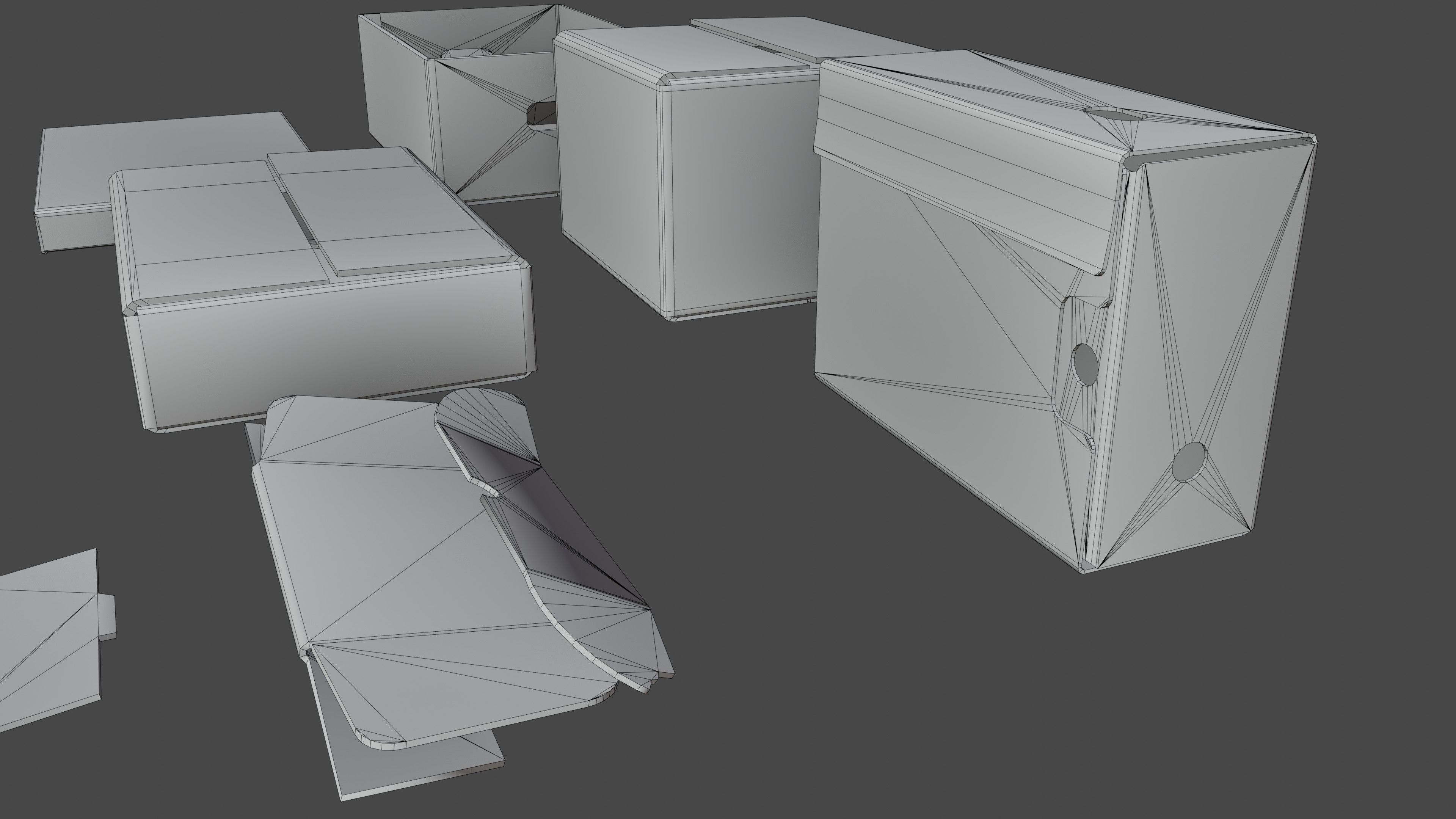 Cardboard boxes Low-poly 3D model_11