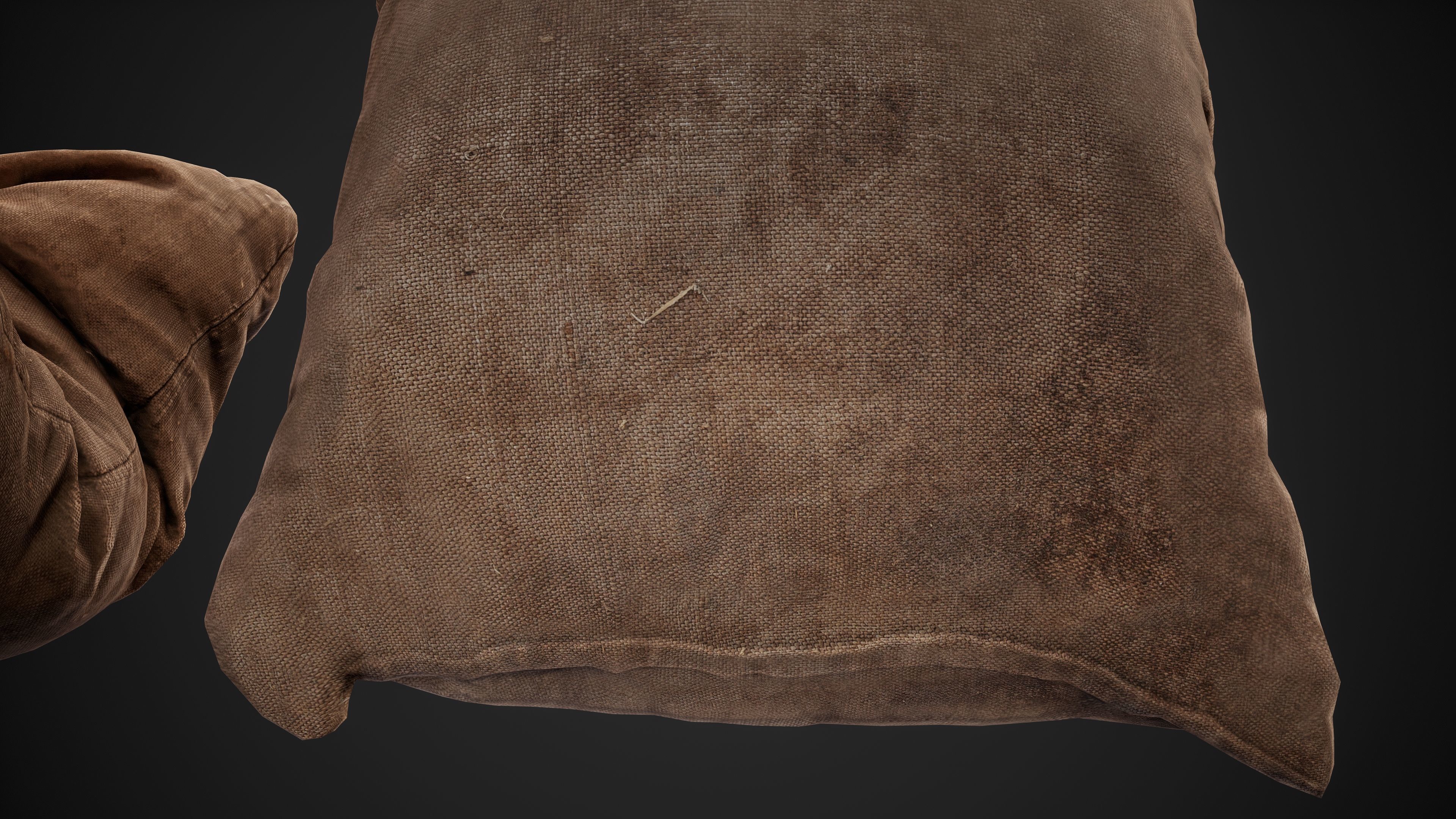 Realistic old burlap bag 08 photo scan Low-poly 3D model_14