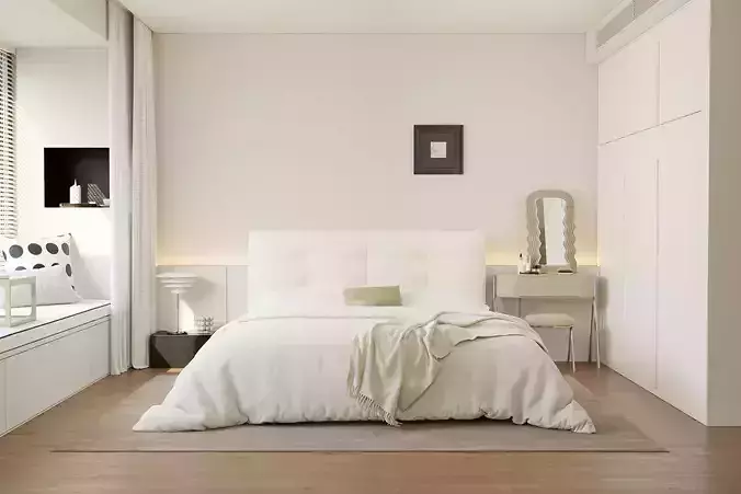 omfortable bedroom interior scene 