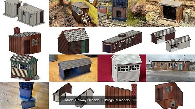 Model Railway Lineside Buildings 3D Model Collection
