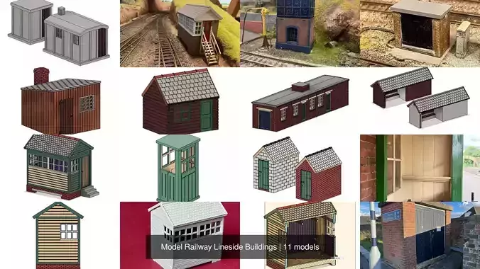 Model Railway Lineside Buildings 3D Model Collection