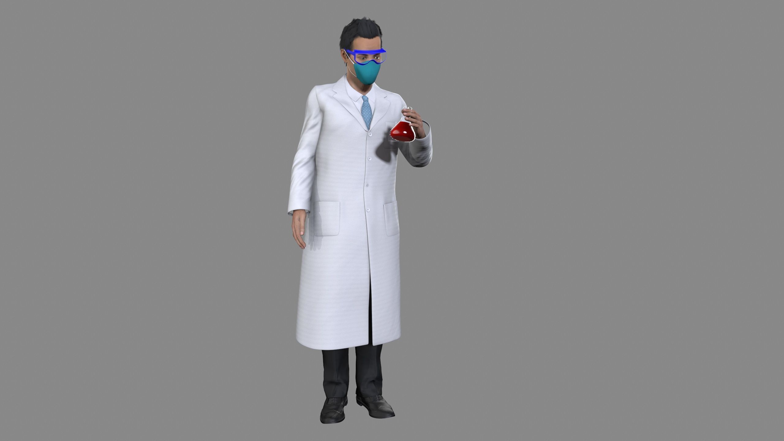 doctor character Low-poly 3D model_12