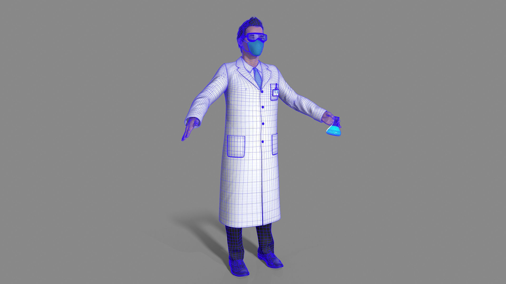 doctor character Low-poly 3D model_17